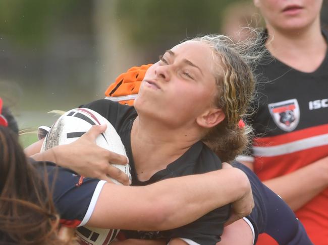 Kirwan State High School hosts St Patrick's College, Mackay, in round 1 of the 2025 Aaron Payne Cup. Senior Girls. Picture: Evan Morgan