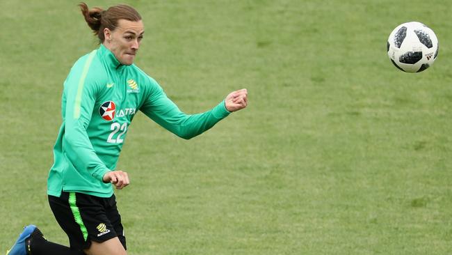 Jackson Irvine is a strong chance to take the place of Aaron Mooy in midfield for the Socceroos at the Asian Cup. Picture: Getty Images 