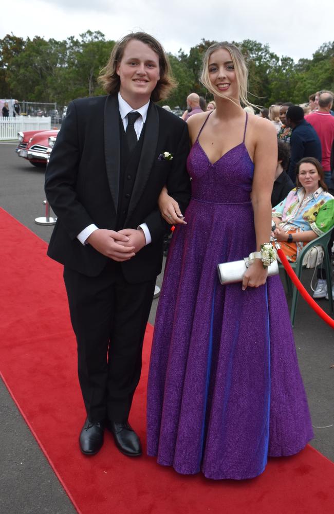 Cooper Kiernan and Meleika Clarke at the Pacific Lutheran College Formal held at the Sunshine Coast Turf Club on November 15, 2024. Picture: Sam Turner