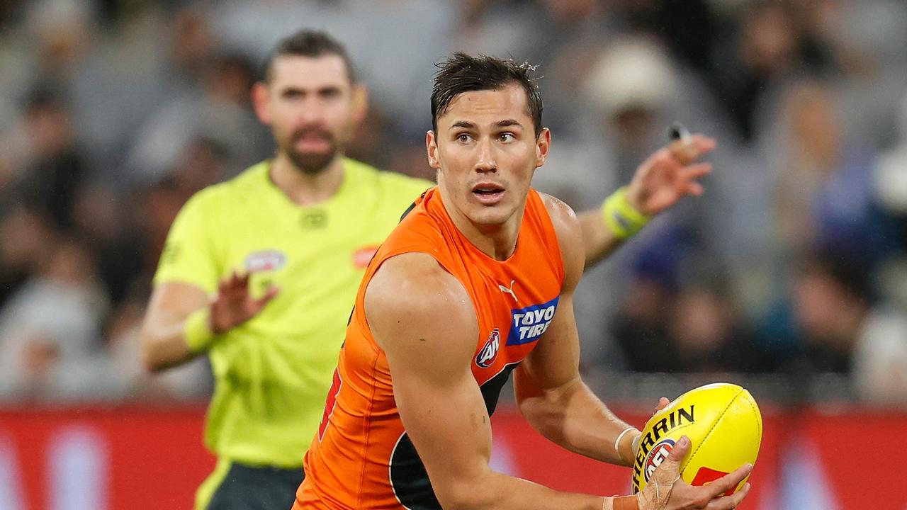 Isaac Cumming will play his 50th AFL game in Canberra against the Brisbane Lions. Picture: Getty Images