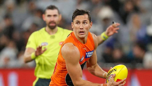 Isaac Cumming will play his 50th AFL game in Canberra against the Brisbane Lions. Picture: Getty Images