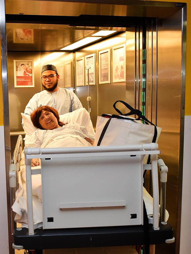 Irene Gregory on her way to the operating theatre. Picture: Ellen Smith