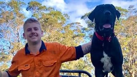 Dean Mathias and his dog Axl.