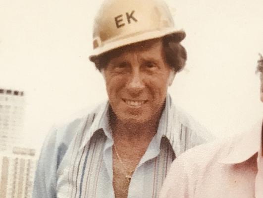 Eddie Kornhauser, left, and Max Hamilton on the Paradise centre site at the start of the 80s. Photo: Supplied