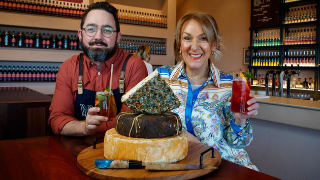 CheeseFest is back in October – Sean Baxter, Never Never co-founder and brand director at McLaren Vale, with Kris Lloyd of Woodside Cheese Wrights. Picture: Matt Turner.