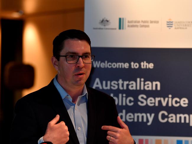 Assistant Minister to the Prime Minister and Public Service Assistant Minister Patrick Gorman at the launch of the new Australian Public Service Academy at JCU. Picture: Evan Morgan
