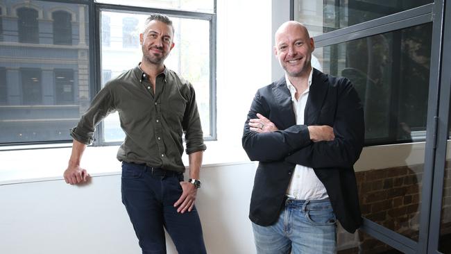 Limepay co-founders Tim Dwyer, left, and Dan Peters say they are putting together a new board for a potential ASX listing this year. Picture: Britta Campion