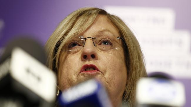 Minister for Police, Lisa Neville speaks to the media during a press conference in Melbourne. Picture: NCA NewsWire / Daniel Pockett