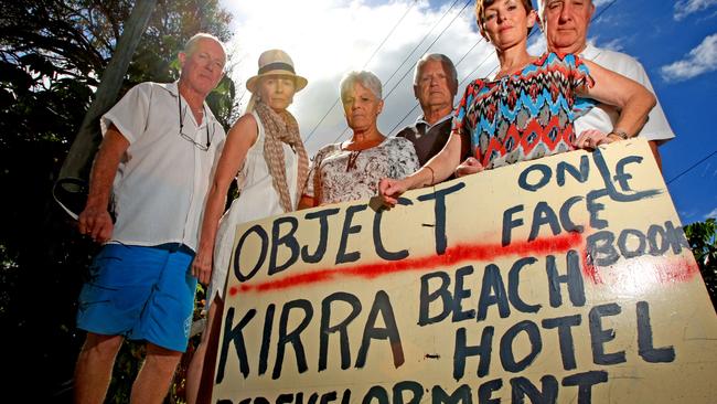 Kirra Residents, left to right- Colin Quick, Sue-maree McEnearney, Carole McCarthy, Bryan Bud, Deanne McTaggart and Bob McTaggart. Photo: Blainey Woodham / Daily News