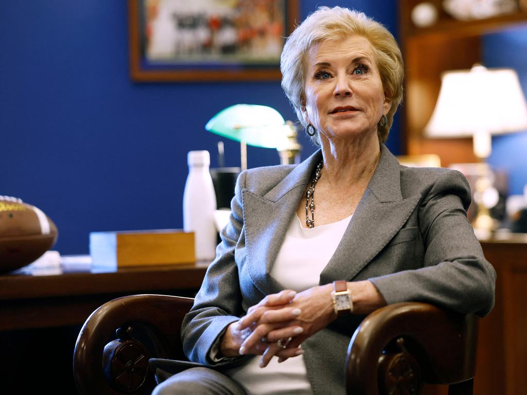 Secretary of Education Linda McMahon has been instructed to oversee the shuttering of the US Department of Education. Picture: Getty Images via AFP