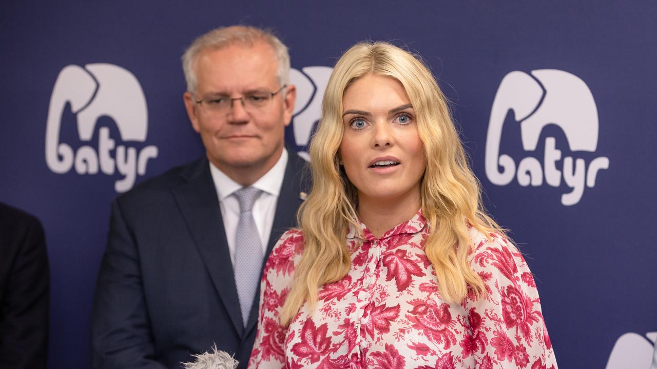 Prime Minister Scott Morrison and Erin Molan. Picture: Jason Edwards.