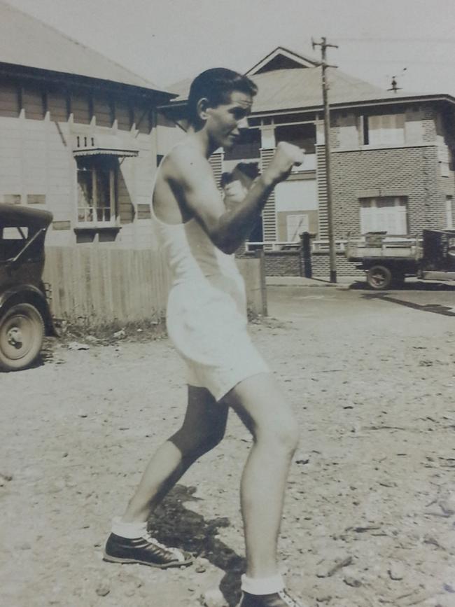 Jack (John Foster Roy) boxing in Brisbane 1936.