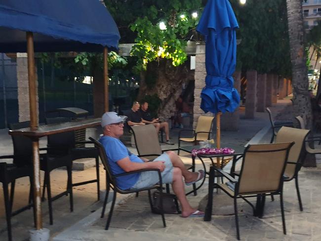 The PM pictured relaxing at a resort. Picture: Twitter/Ben Parsons @paso81