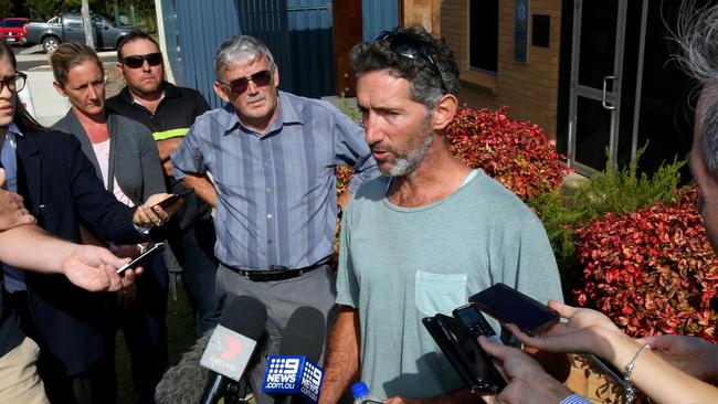 A devastated Aaron Cockman talks to the media. Picture: Sharon Smith