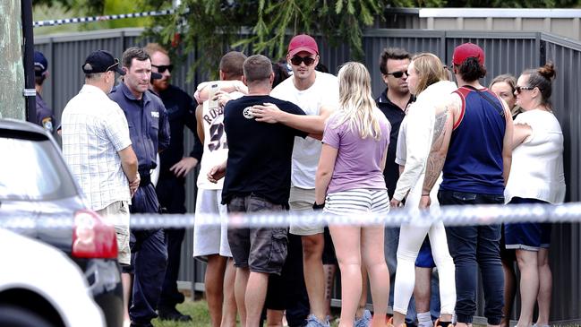 Emotional scenes after the tragedy in Glendale. Picture: Peter Lorimer.