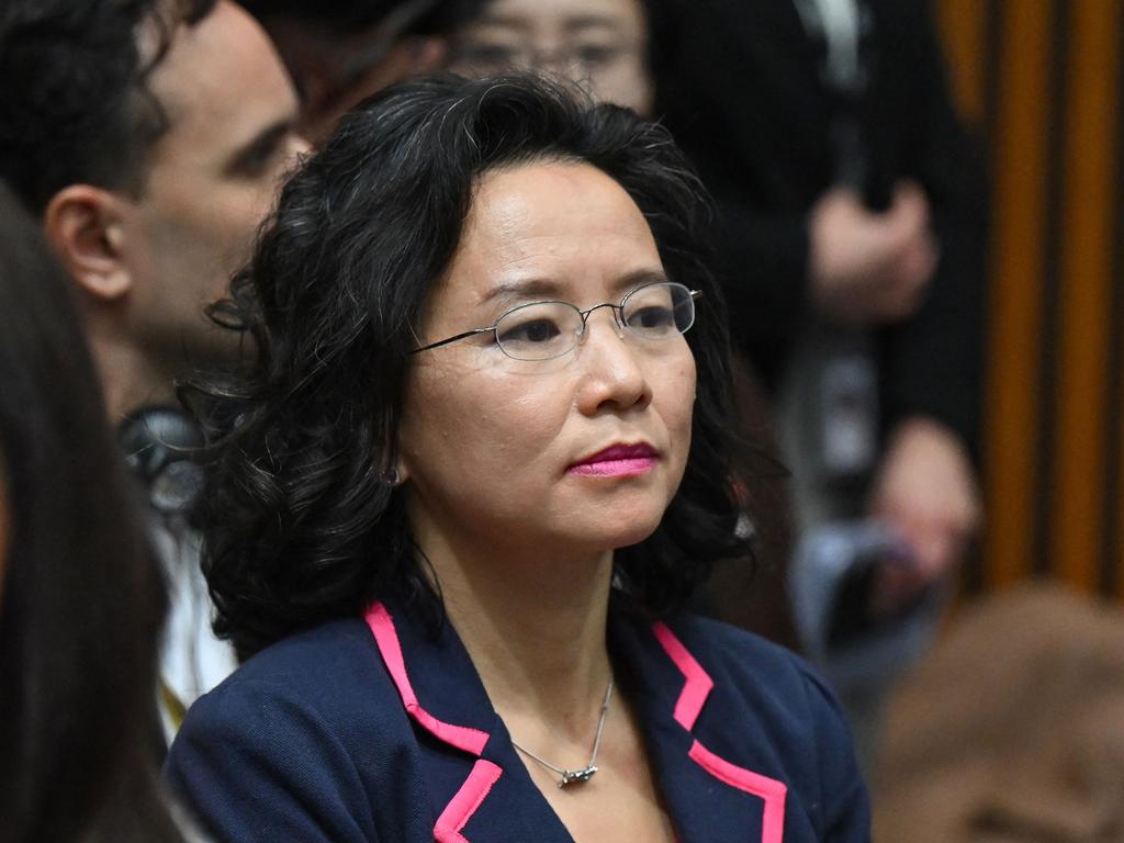 Australian journalist Cheng Lei observes a signing ceremony by China's Premier Li Qiang and Australia's Prime Minister Anthony Albanese .