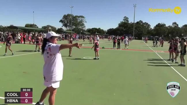 Replay: Netball Queensland State Age Titles - Coolum Pink v Hervey Bay (U13)