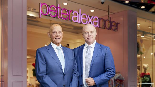 Solomon Lew and Premier Retail boss John Bryce. Picture: Louis Trerise