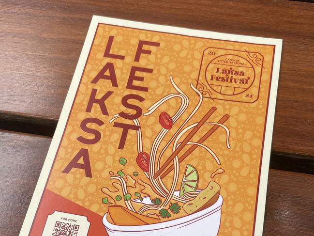 2024 Laksa Festival promotional material at Epilogue Lounge, Alice Springs, October 1. Picture: Gera Kazakov