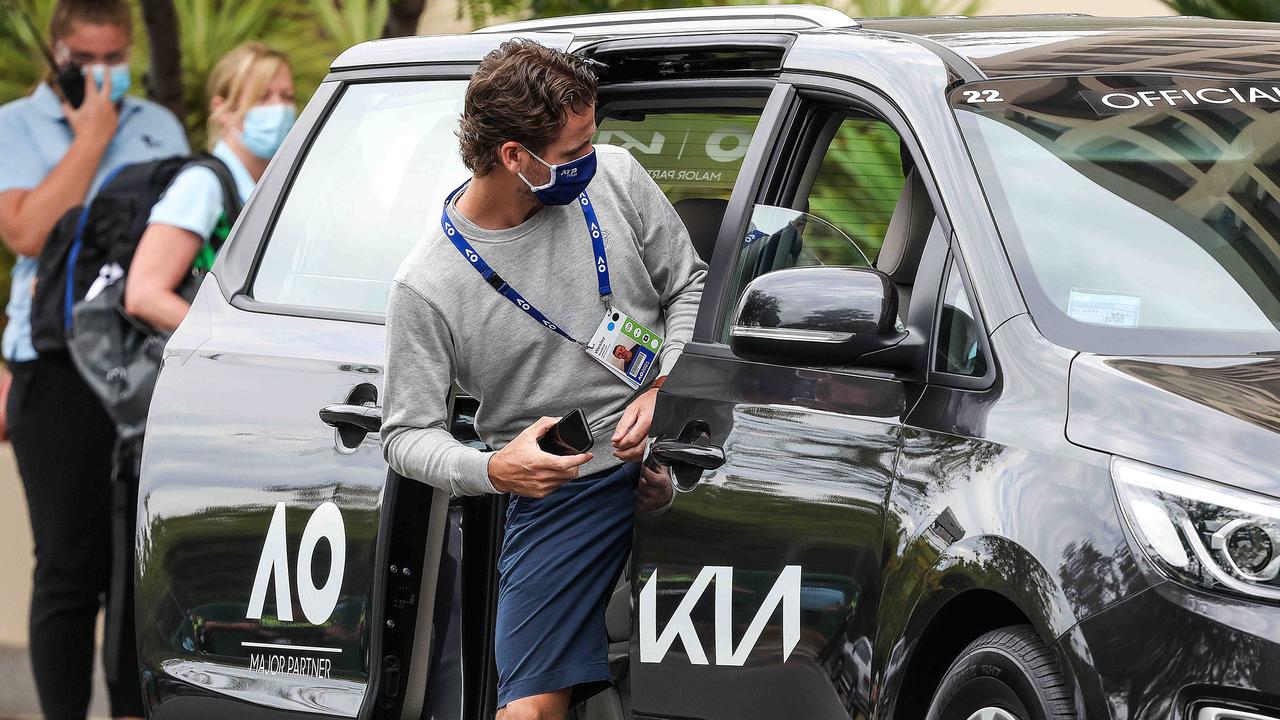 Dutch player Wesley Koolhof leaves the View Melbourne in Albert Park. Picture: Ian Currie