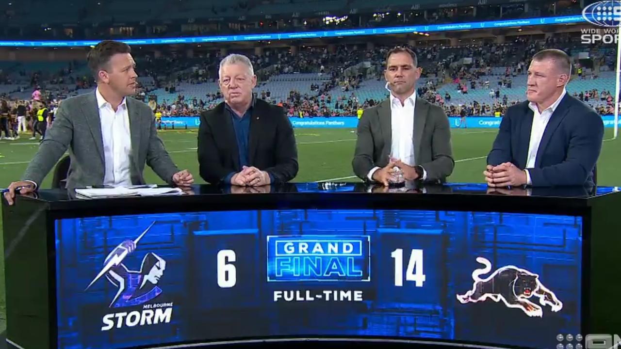 Gould and Gallen were on the post-game panel. Photo: Channel 9