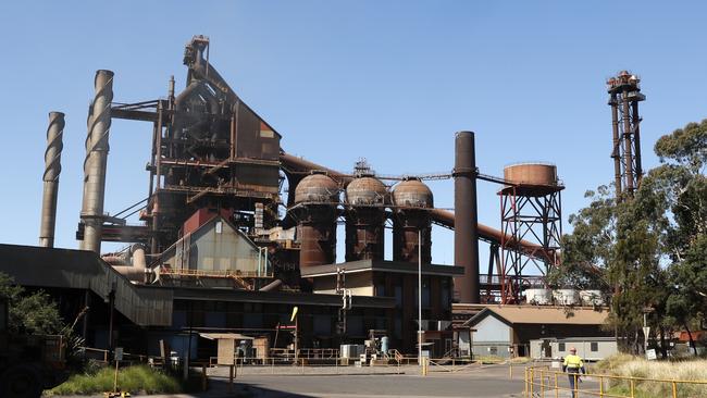 Blast furnace at the BlueScope Steel Port Kembla steelworks. Picture: Jonathan Ng