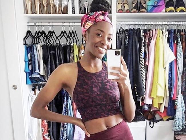 Best & Less' latest activewear set is a dupe for the popular crop top and leggings by Nimble (pictured). Picture: Instagram.