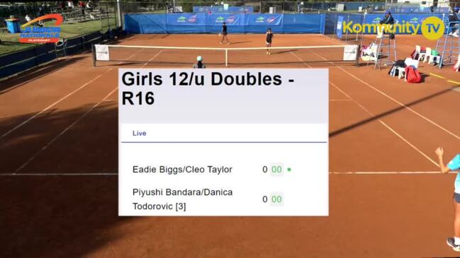 Replay: Eadie Biggs/Cleo Taylor v Piyushi Bandara/Danica Todorovic (Girls 12/u Doubles Rd of 16) -  Junior Claycourt Championships Day 3