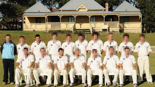 Guy Sebastian’s best mate Tim Freeburn (below. third from left back row) and Det. David Murphy (third from left front row) in their cricketing days.