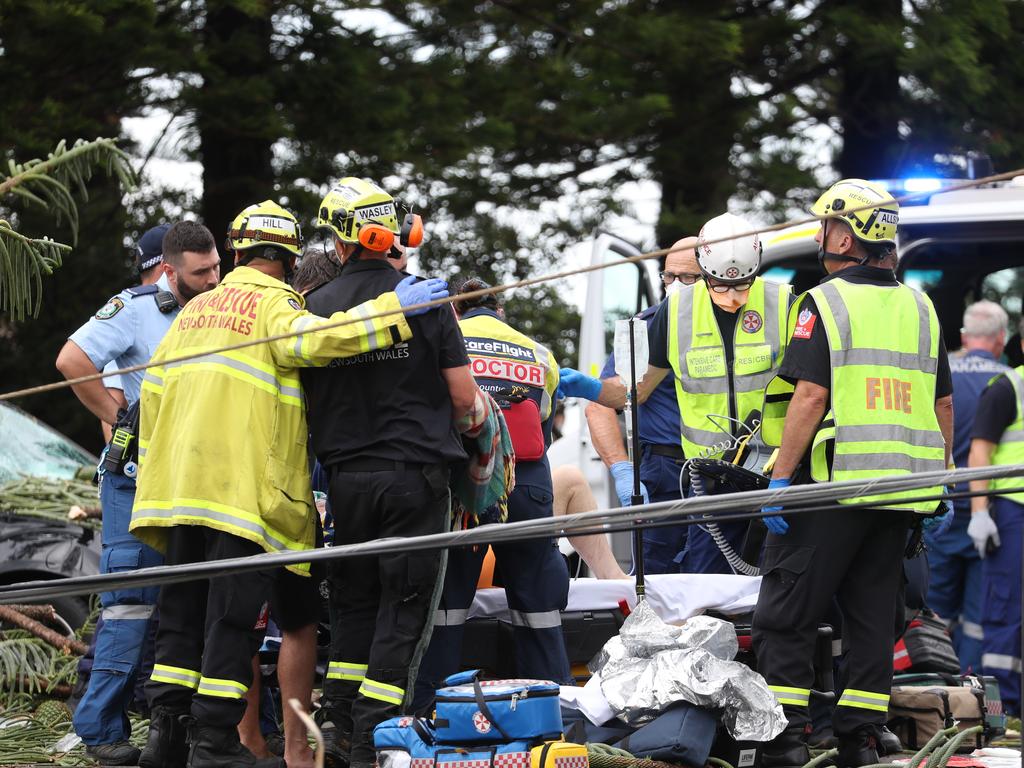 Emergency services come to the aid of thoses hit by the storm. Picture: John Grainger