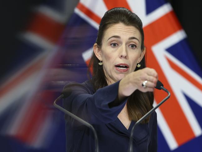 NZ Prime Minister Jacinda Ardern speaks to the media. Picture: Getty Images.