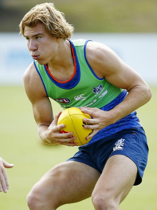 Key-position prospect Ben McKay at Kangaroos training. Picture: Colleen Petch