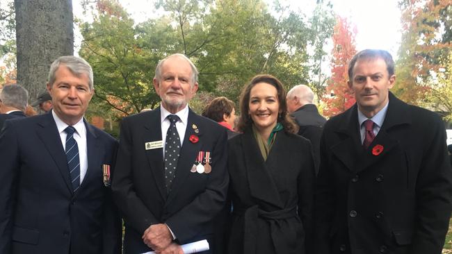 Senator David Fawcett, Stirling RSL's Ian Holland, Georgina Downer and Heysen MP Josh Teague.