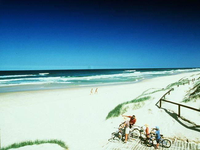 Couran Cove Resort's beach in the early days.