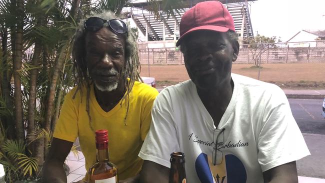 West Indian rebel wicketkeeper David Murray and West Indian batsman Collis King. Picture: Ashley Gray