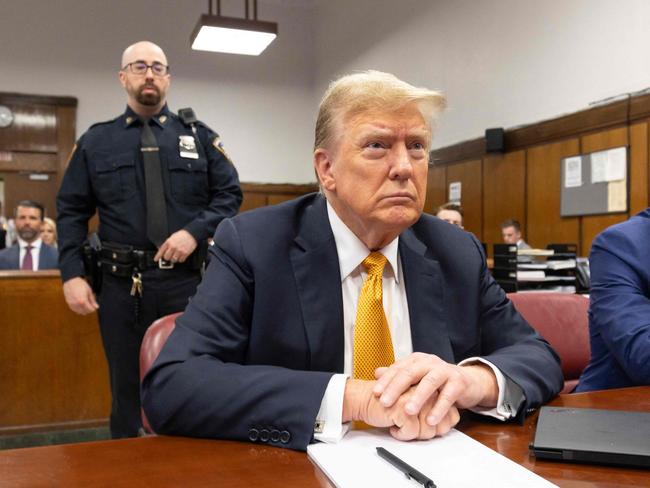 Former president Donald Trump during the trial at Manhattan Criminal Court. Picture: Justin Lane (AFP)