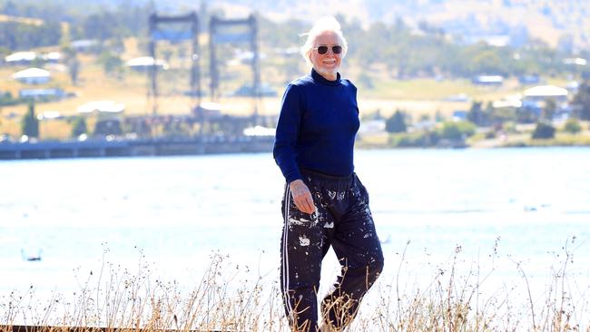 George Burrows at his old property, which comprised the historic Black Snake Inn, in 2011. Pictured in the background is the Bridgewater Bridge.