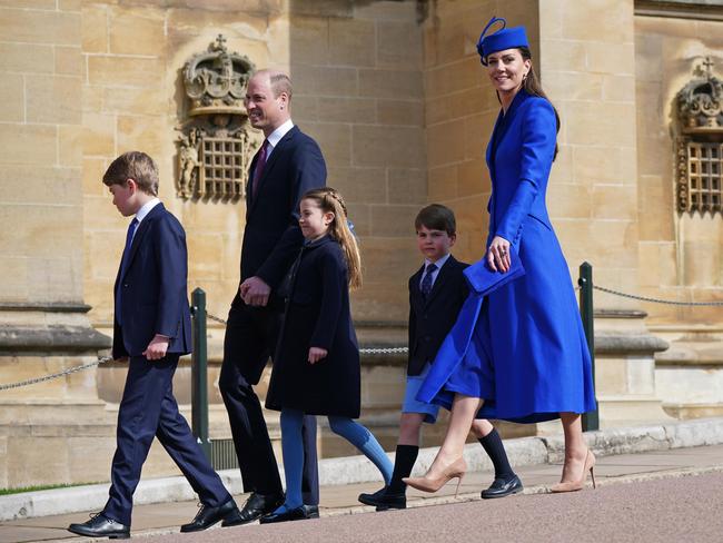 The Wales family keeping their distance from Uncle Andy. Picture: Yui Mok – WPA Pool/Getty Images