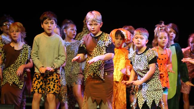 Anglesea Primary School students performing at the Geelong Schools Music and Movement Festival. Picture: Alison Wynd