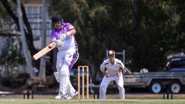 Pottsville top-order batsman Jamie Tripp on his way to 100 not out against Lismore Workers in the LJ Hooker League.