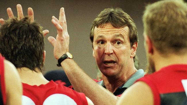 Football coach Neale Daniher. AFL football — Melbourne vs St Kilda match at MCG 12 May 2002.
