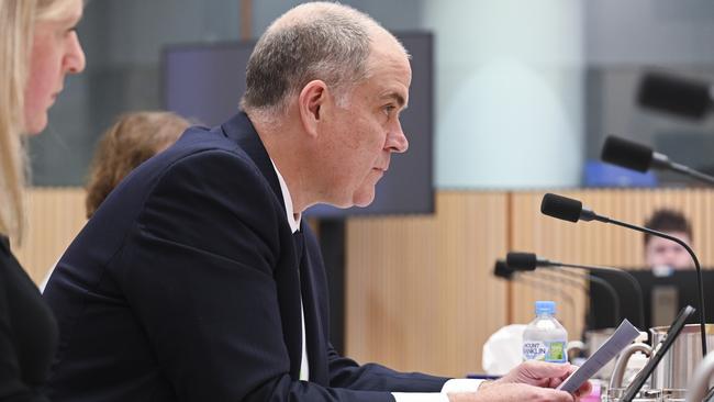 Australian Broadcasting Corporation Managing director, David Anderson appears before Senate Estimates at Parliament House in Canberra. Picture: NewsWire / Martin Ollman