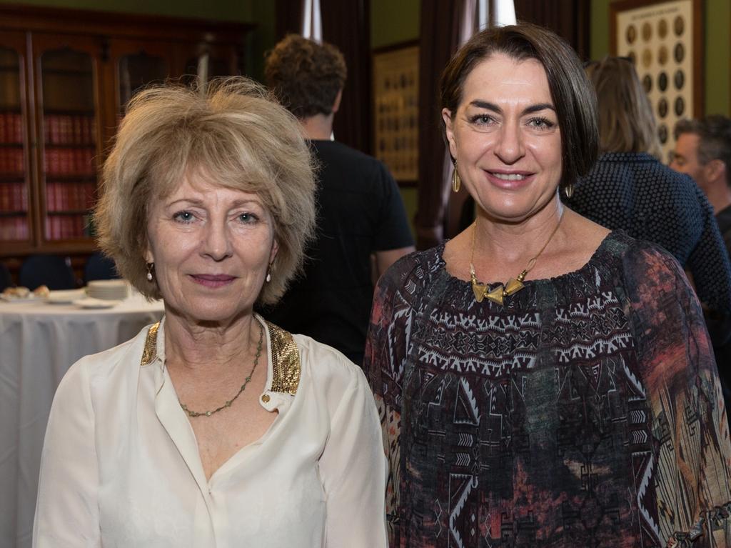 Verity Laughton and Kate Irving at an intimate gathering at the Adina Hotel hosted by the State Theatre Company to celebrate with playwright Emily Steel, winner of the Jill Blewett Playwright’s Award at the Adelaide Festival Awards for Literature. Picture: Sia Duff