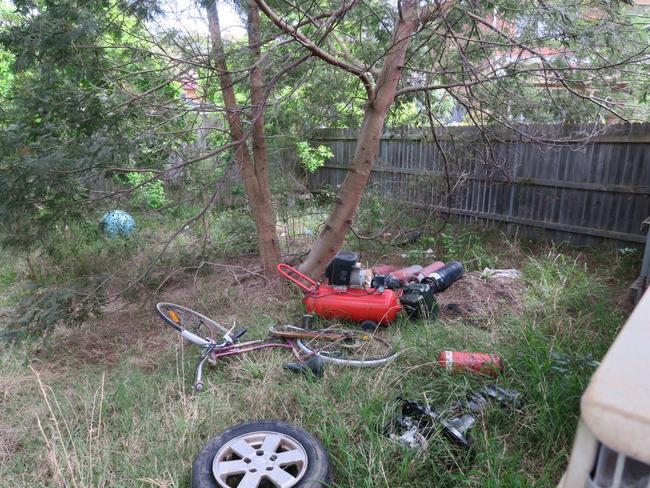 The backyard is overgrown and has become a dumping ground for rubbish. Picture: supplied