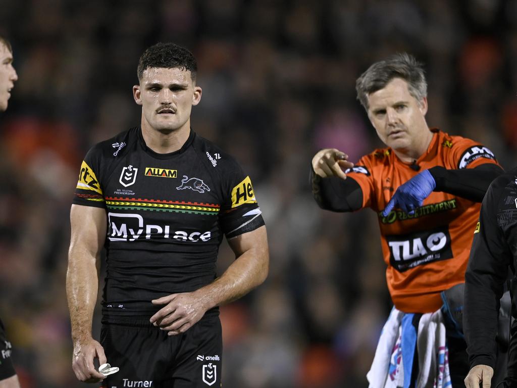 Nathan Cleary is set to miss the rest of the regular season with a shoulder injury. Picture: NRL Photos