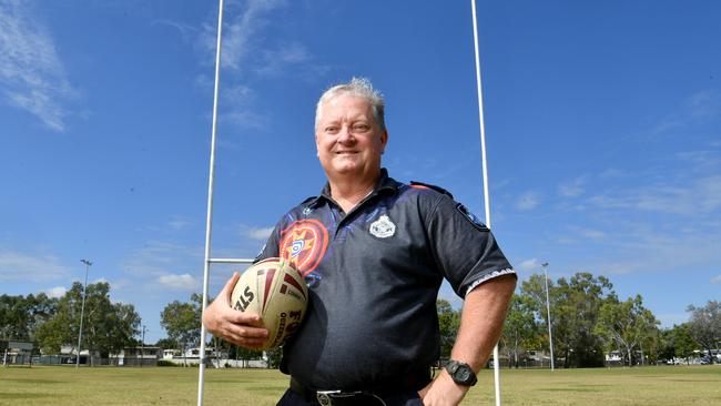 Darren Randall has been nominated for the QBANK Everyday Hero Awards for his work strengthening the relationship between police and local Indigenous communities through rugby league. Picture: Evan Morgan