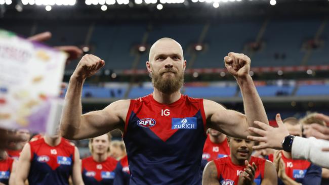 Max Gawn had an absolute blinder as sole ruck. (Photo by Darrian Traynor/Getty Images)