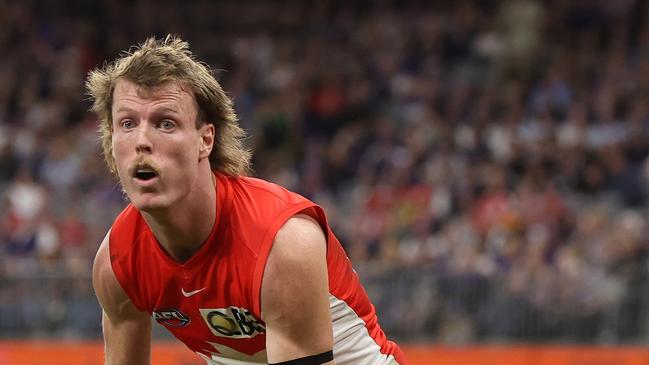 Nick Blakey of the Swans. (Photo by Will Russell/AFL Photos via Getty Images)