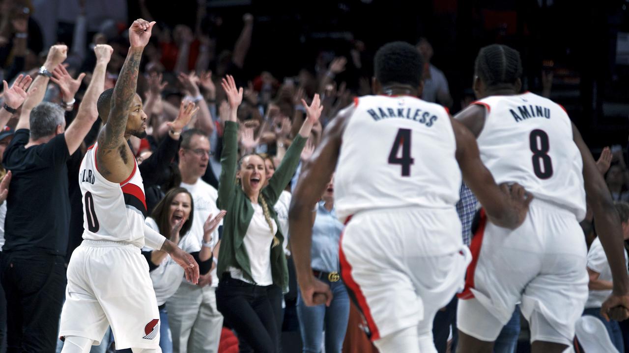 NBA Playoffs: Damian Lillard wave, Portland Trail Blazers, OKC