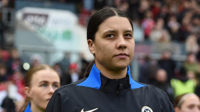 BRISTOL, ENGLAND - DECEMBER 17: Sam Kerr of Chelsea walks out prior to the Barclays WomenÃÂ´s Super League match between Bristol City and Chelsea FC at Ashton Gate Stadium on December 17, 2023 in Bristol, England. (Photo by Harriet Lander - Chelsea FC/Chelsea FC via Getty Images)